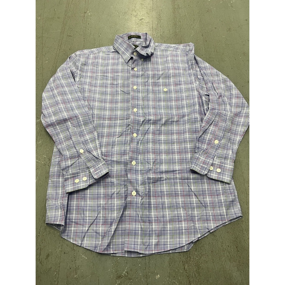 Orvis Signature Shirt Mens Large Multicolor Plaid 100% Cotton Button-Down Formal